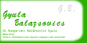 gyula balazsovics business card