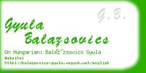 gyula balazsovics business card